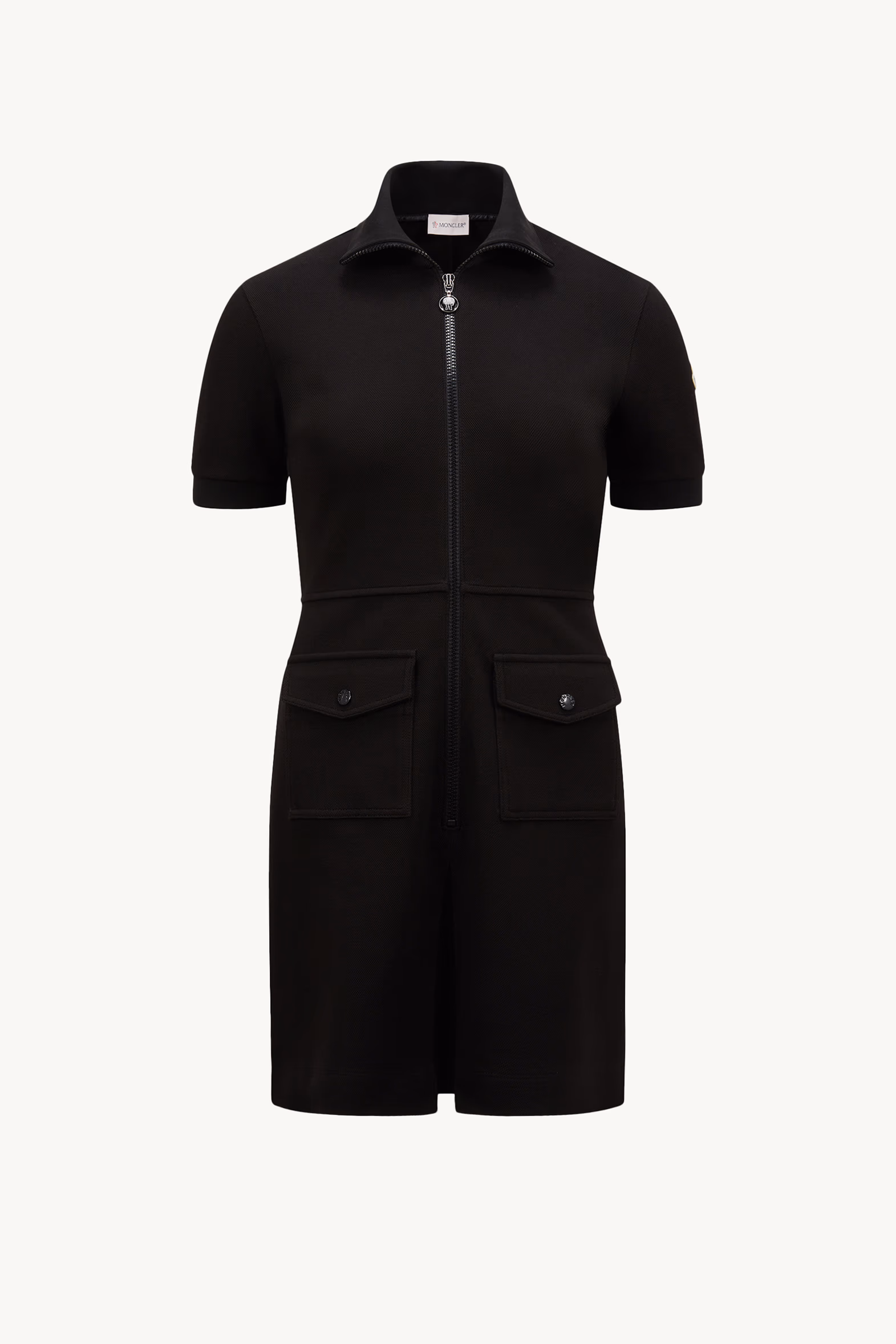 Robe polo semi-zippée en piqué Femmes Noir Moncler 2